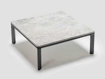 EATON - Square low ash coffee table with marble top by Papell Design - view 3